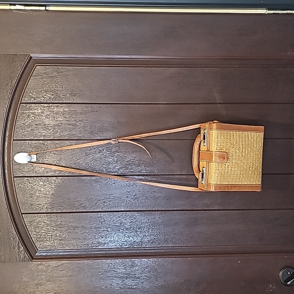 Vintage Bamboo Matting Crossbody Bag